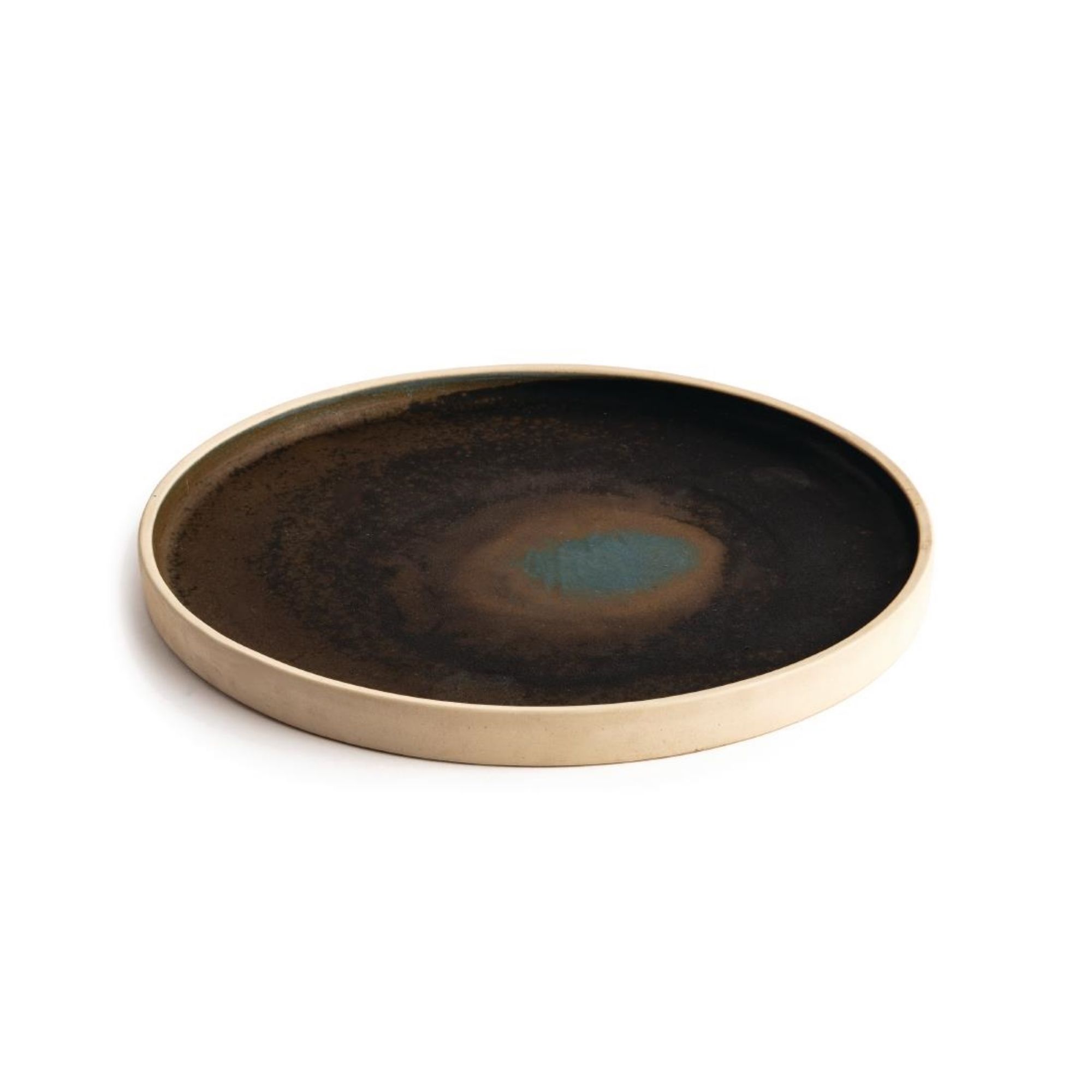 Picture of Olympia Canvas Flat Round Plates Green Verdigris 250mm (6 Pack)