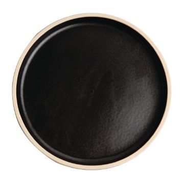 Picture of Olympia Canvas Flat Round Plates Delhi Black 180mm (6 Pack)