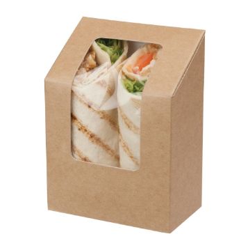 Picture of Colpac Zest Compostable Kraft Tuck-Top Tortilla Wrap Packs With Cellulose Window (500 pack)