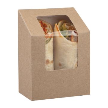 Picture of Colpac Compostable Kraft Tuck-Top Tortilla Wrap Packs With PLA Window (500 pack)