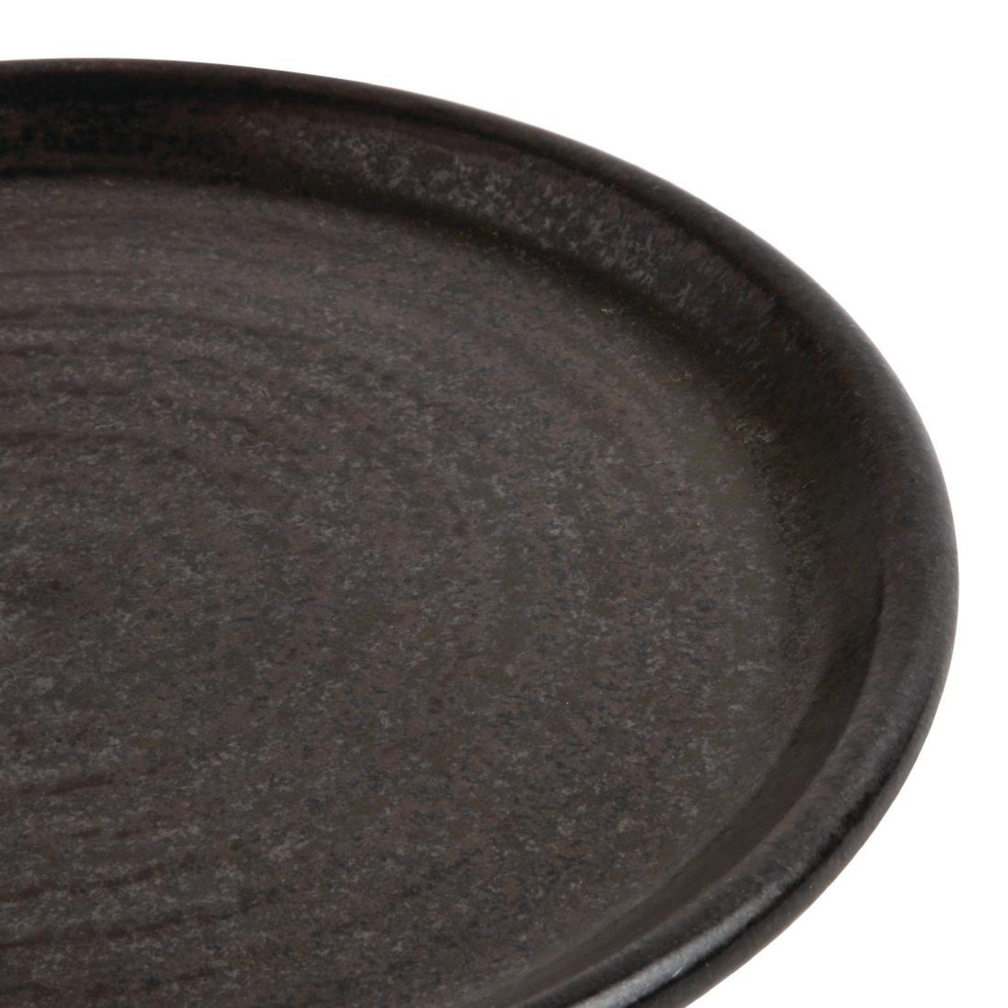 Picture of Olympia Canvas Small Rim Round Plates Delhi Black 180mm (6 Pack)