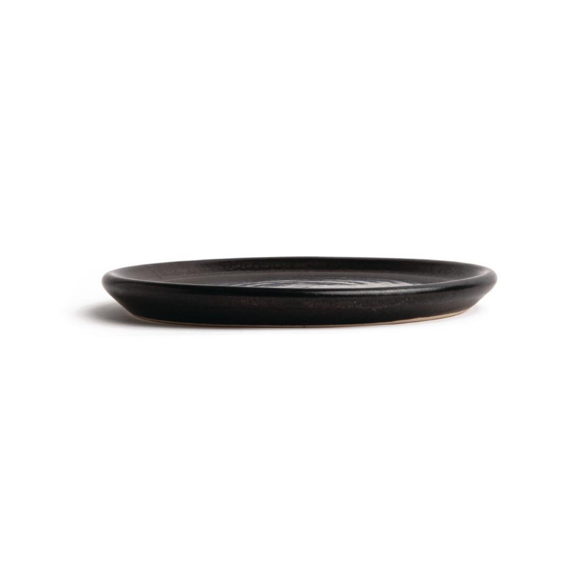 Picture of Olympia Canvas Small Rim Round Plates Delhi Black 180mm (6 Pack)