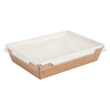 Picture of Colpac Fuzione Recyclable Paperboard Food Trays With Lid 1000ml / 35oz