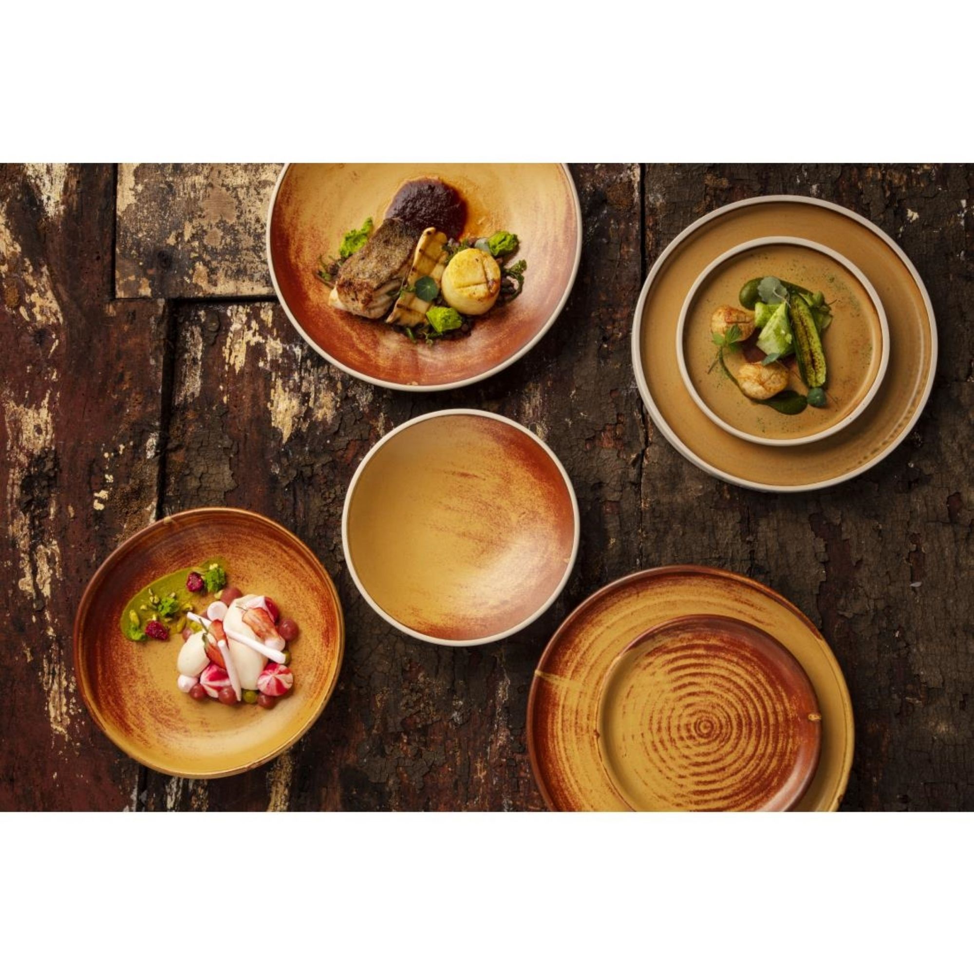 Picture of Olympia Canvas Shallow Tapered Bowl Sienna Rust 200mm (6 pack)