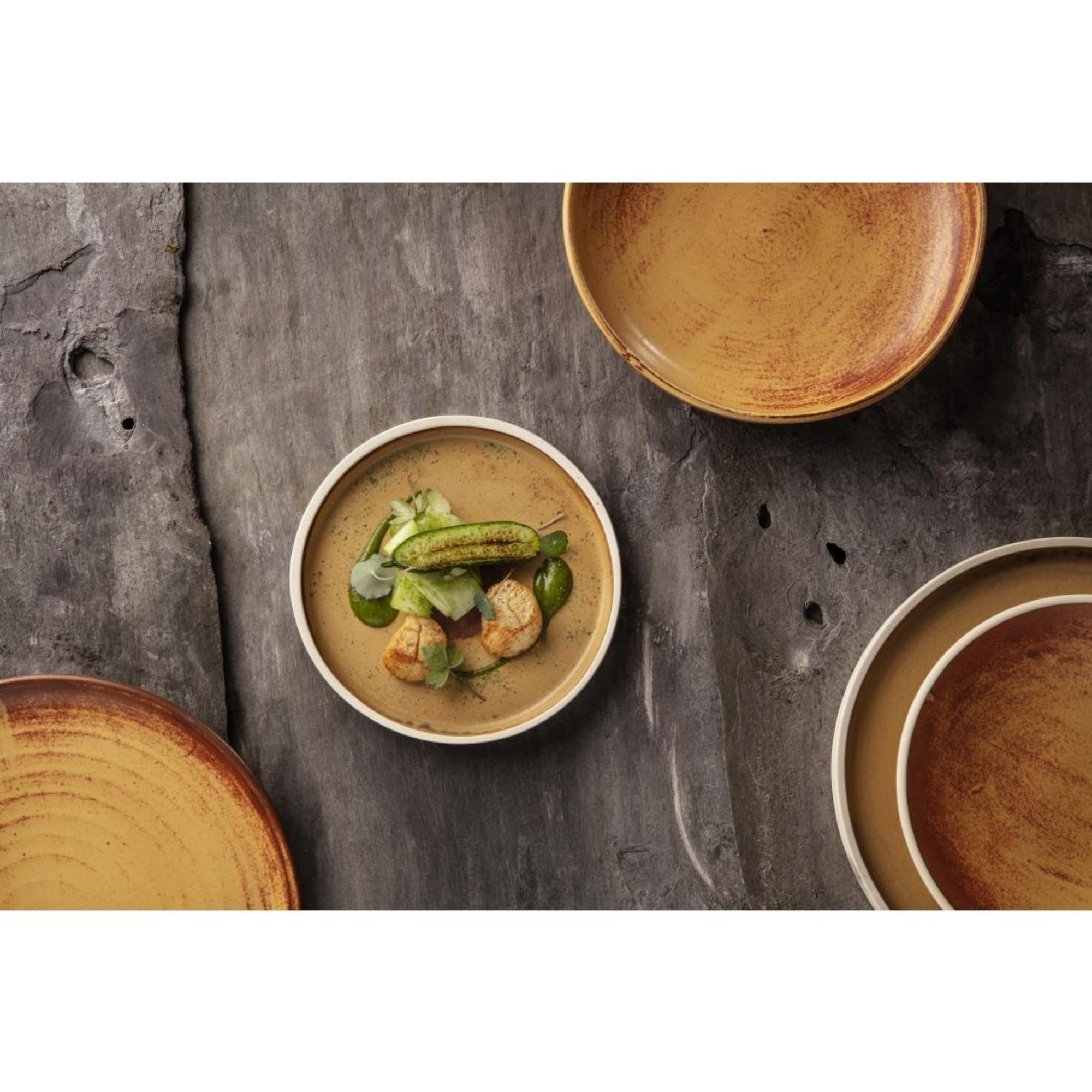 Picture of Olympia Canvas Shallow Tapered Bowl Sienna Rust 200mm (6 pack)