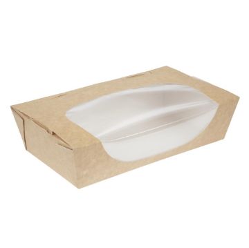 Picture of Colpac Recyclable Kraft Tuck-Top Salad Boxes With Window 1000ml (200 pack)