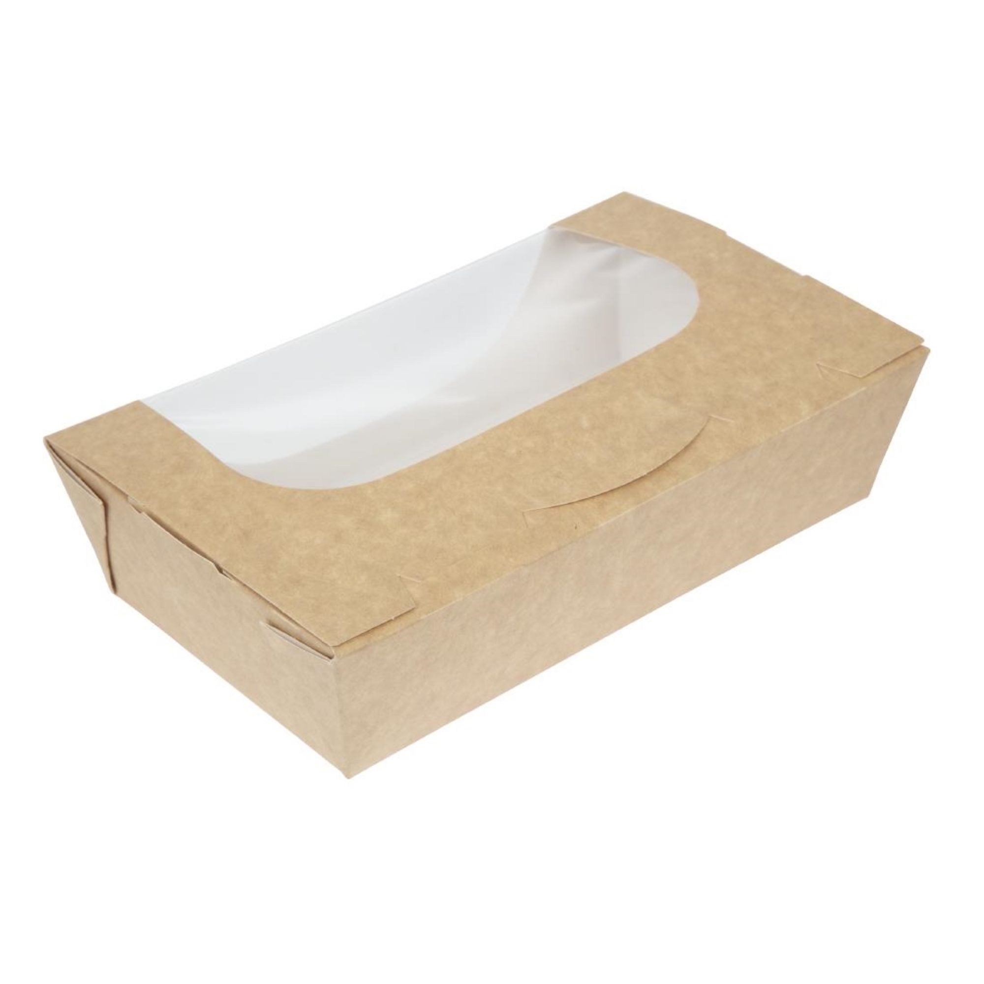 Picture of Colpac Recyclable Kraft Tuck-Top Salad Boxes With Window 1000ml (200 pack)