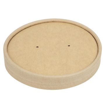 Picture of Colpac Recyclable Kraft Microwavable Soup Cup Lids 450ml (500 pack)