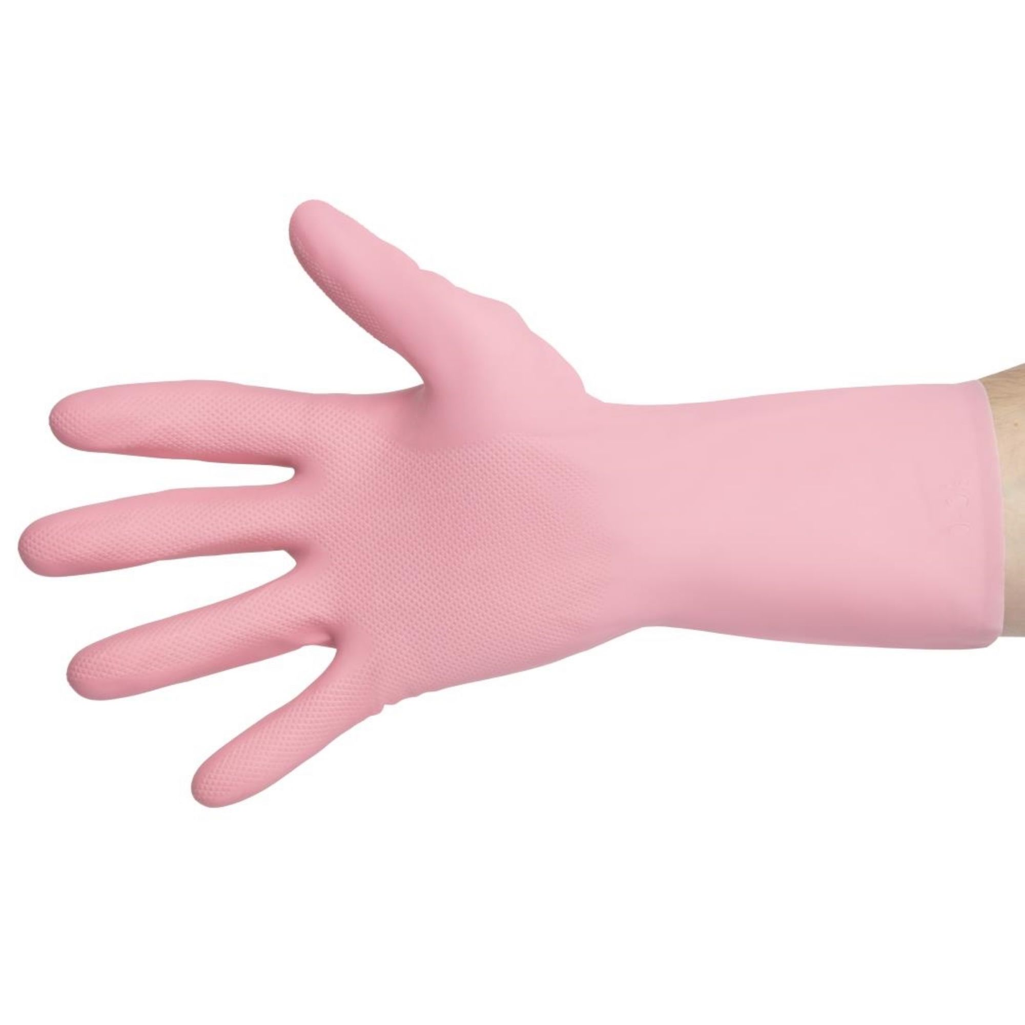 Picture of MAPA Vital 115 Liquid-Proof Light-Duty Janitorial Gloves Pink Large
