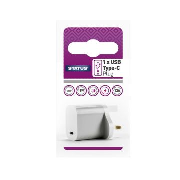 Picture of Status 1 Port USB-C Power Adapter White