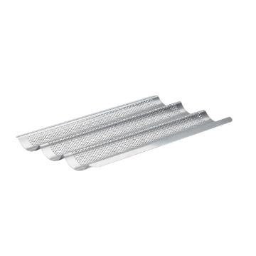Picture of De Buyer Perforated Baguette Baking Tray Stainless Steel 245x400mm (3 Pack)