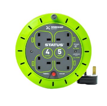 Picture of Status 4 Socket Cable Reel with Thermal Cut Out 13Amp 5m