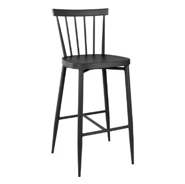 Picture of Bolero Windsor Aluminium Black High Stools (2 Pack)