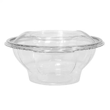 Picture of NEW 750cc rPET Round hinged salad container (4x50)
