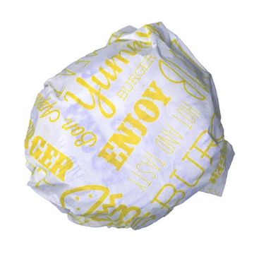 Picture of Yellow Compostable Burger Wrap 25x33cm (1000)
