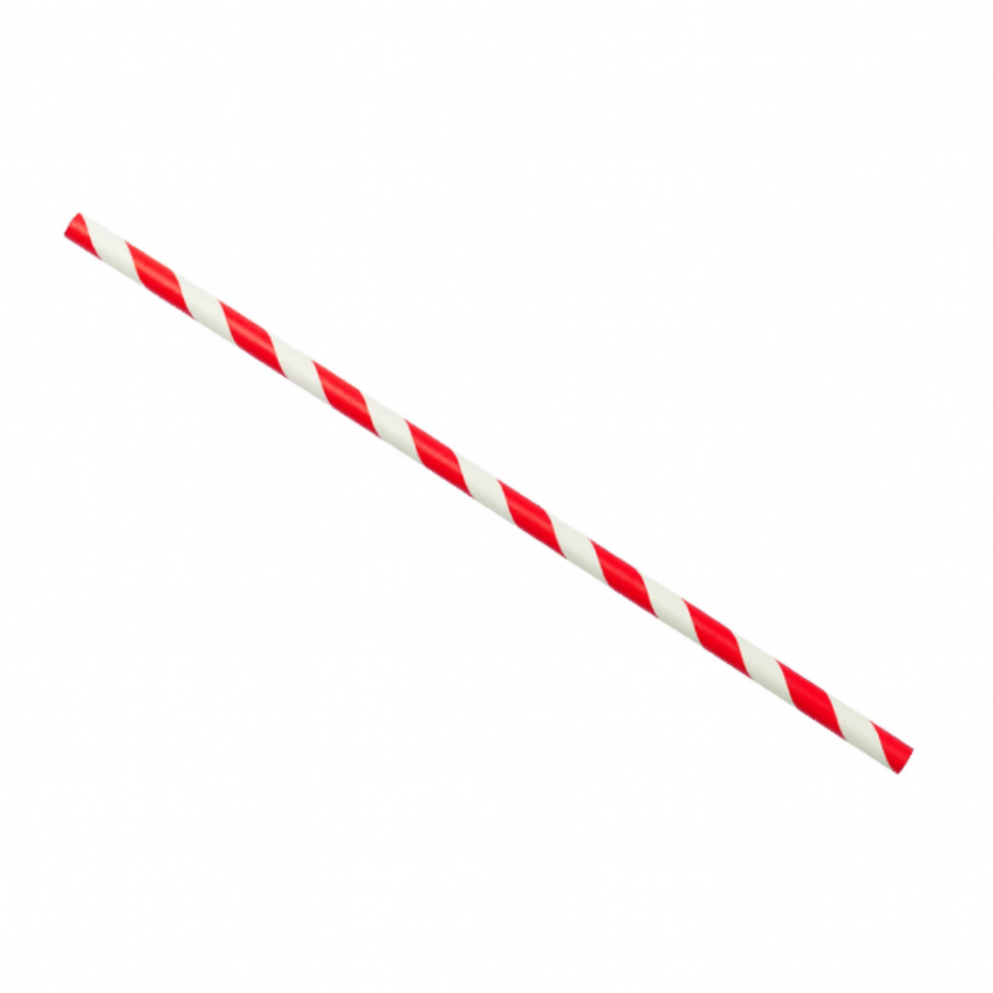 Picture of 6x197mm, 3ply, Wrapped GS Paper Straws Red Stripes (48x100)