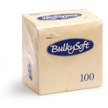 Picture of BulkySoft 40x40cm Cream 2ply 4 Fold Dinner Napkin (20x100)