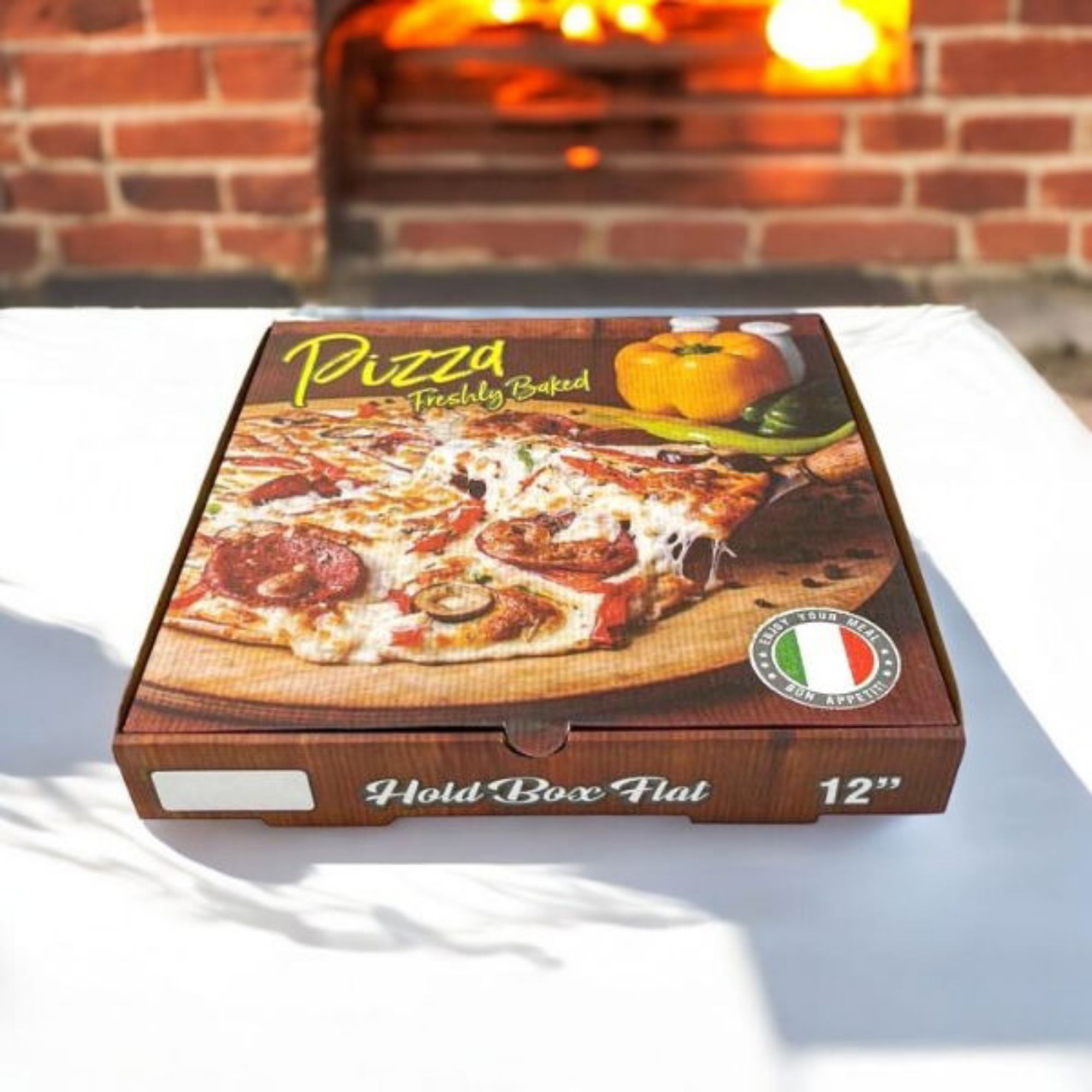 Picture of 12" Freshly Baked corrugated pizza box (100)