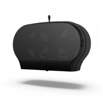 Picture of Black Twin Jumbo Toilet Paper Dispenser (1) (JT2)