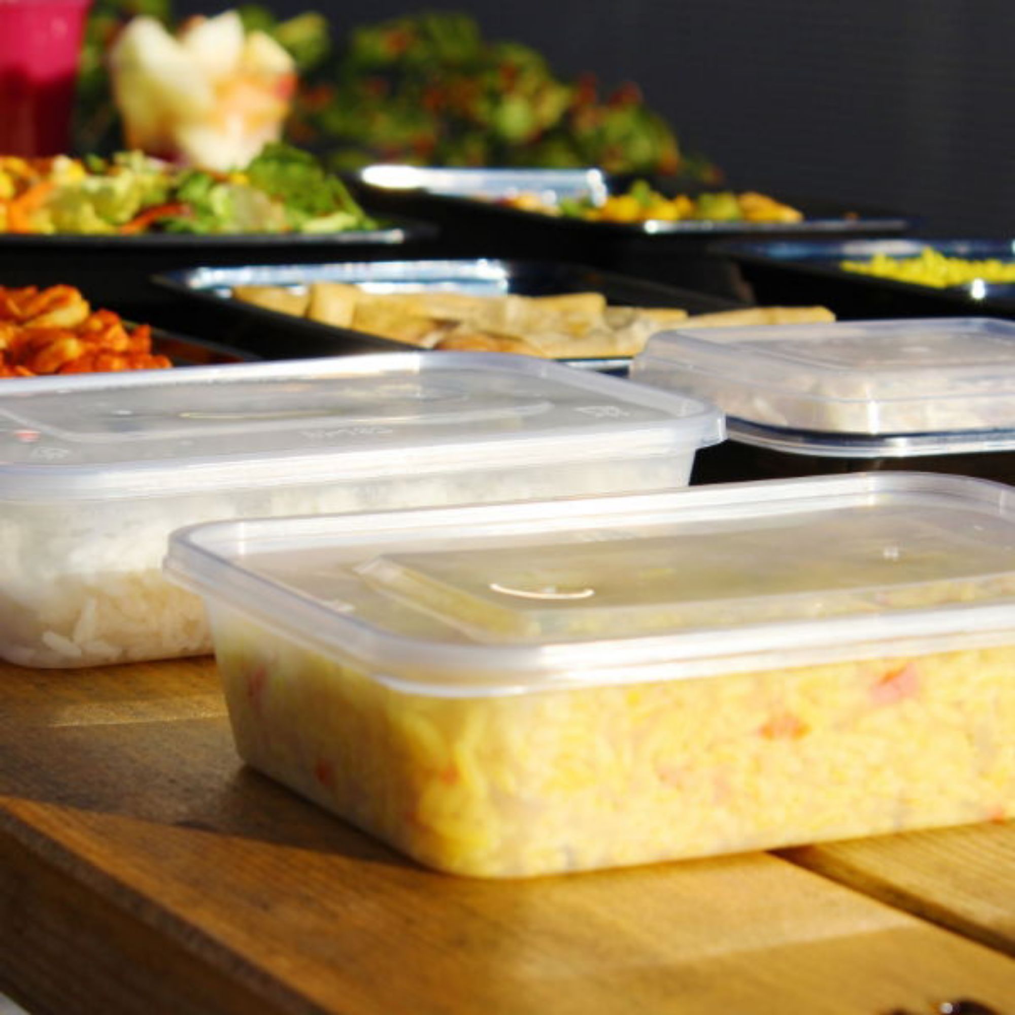 Picture of 500ml Clear Microwavable Container & Lids -Heavy Duty (250)