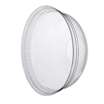 Picture of 78mm Clear Greenspirit rPET Dome Lids S/Slot (JC1) (50x50)