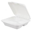 Picture of 8x8" Bagasse 3 Compartment Meal Box (5x50)