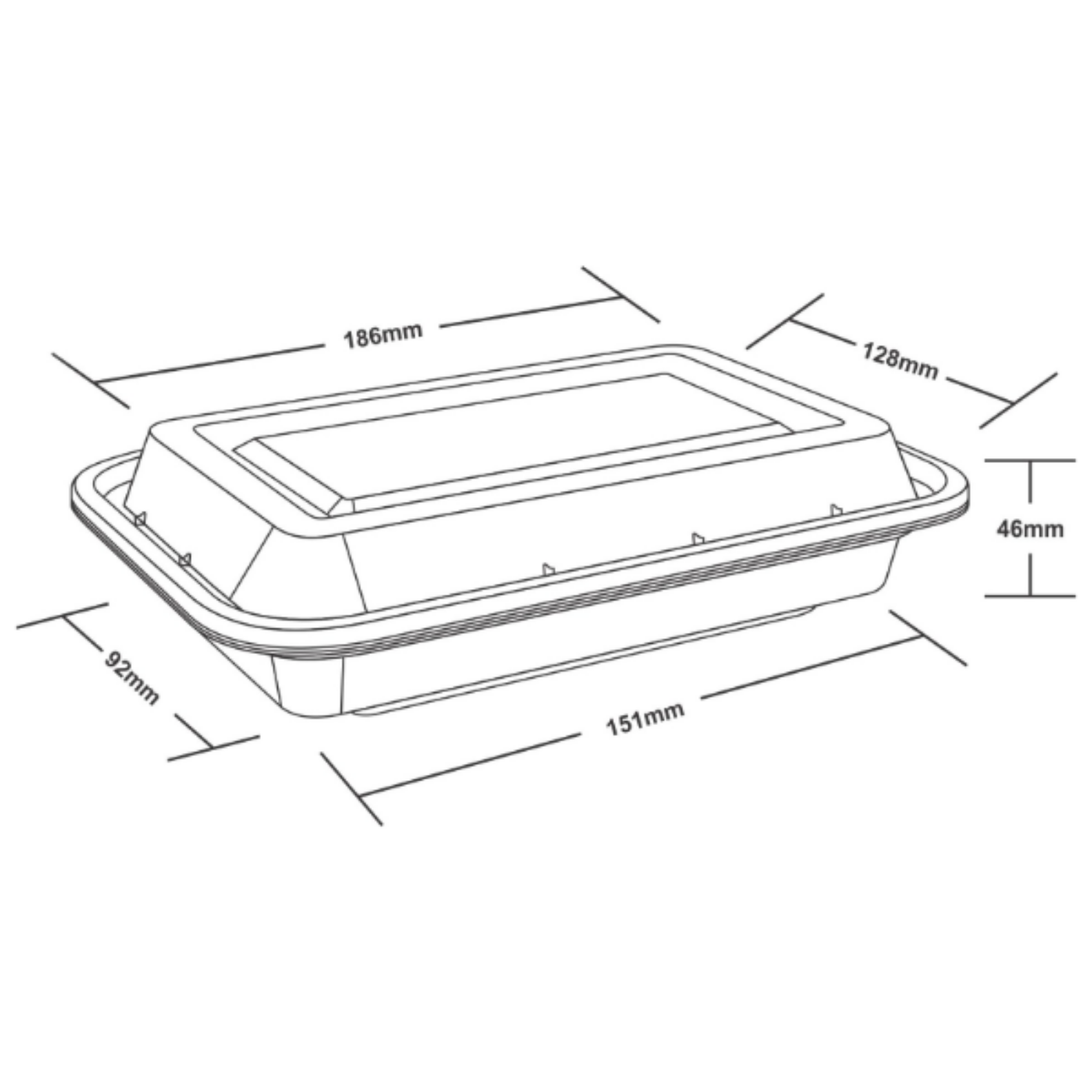 Picture of 16oz Onyx PP Microwavable & Reusable Black Base Clear Lid (6x25)