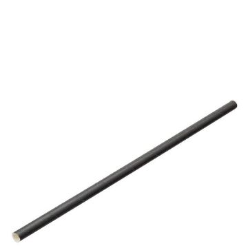 Picture of 6x197mm, 3ply, Greenspirit Paper Straws Black (50x100)