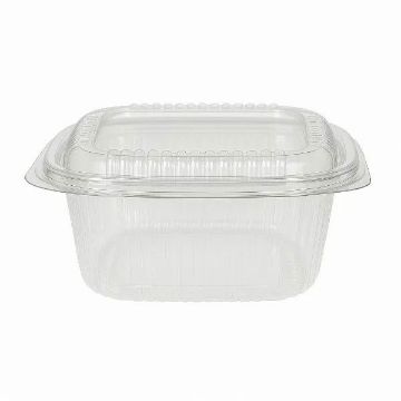 Picture of NEW 1000cc rPET Square hinged salad container (8x50)