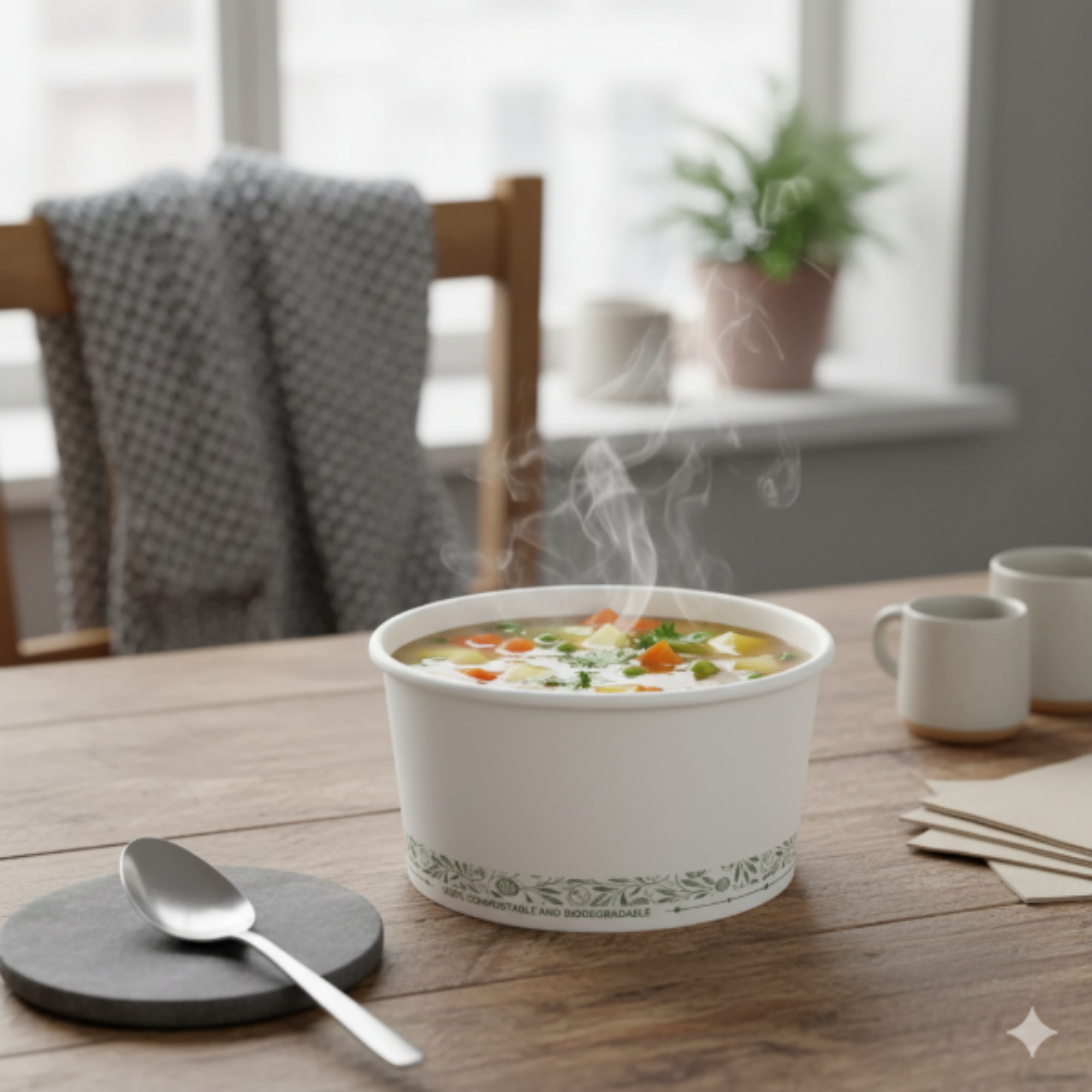 Picture of 12oz White Greenspirit Compostable Soup Containers (CS2) (20X25)