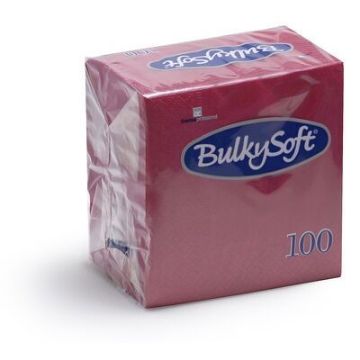 Picture of Bulkysoft 33x33cm Burgundy 2ply 4fold Lunch Napkins (20x100)