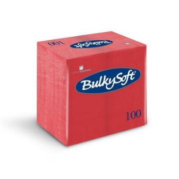 Picture of BulkySoft 40x40cm Red 2ply 8 fold Dinner Napkin (20x100)