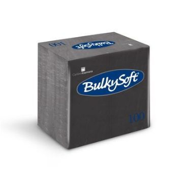 Picture of BulkySoft 40x40cm Black 2ply 8 fold Dinner Napkin (20x100)