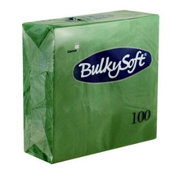 Picture of BulkySoft 40x40cm Green 2ply 4 Fold Dinner Napkin (20x100)