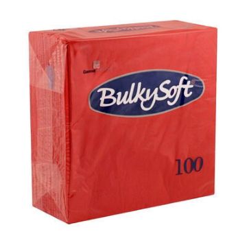 Picture of BulkySoft 40x40cm Red 2ply 4 Fold Dinner Napkin (20x100)