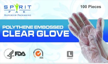 Picture of Large Poly gloves clear embossed PE (100x100)