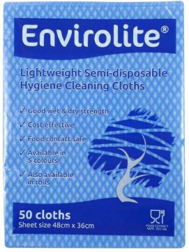 Picture of Envirolite Folded Cleaning Cloths Blue (10x50)