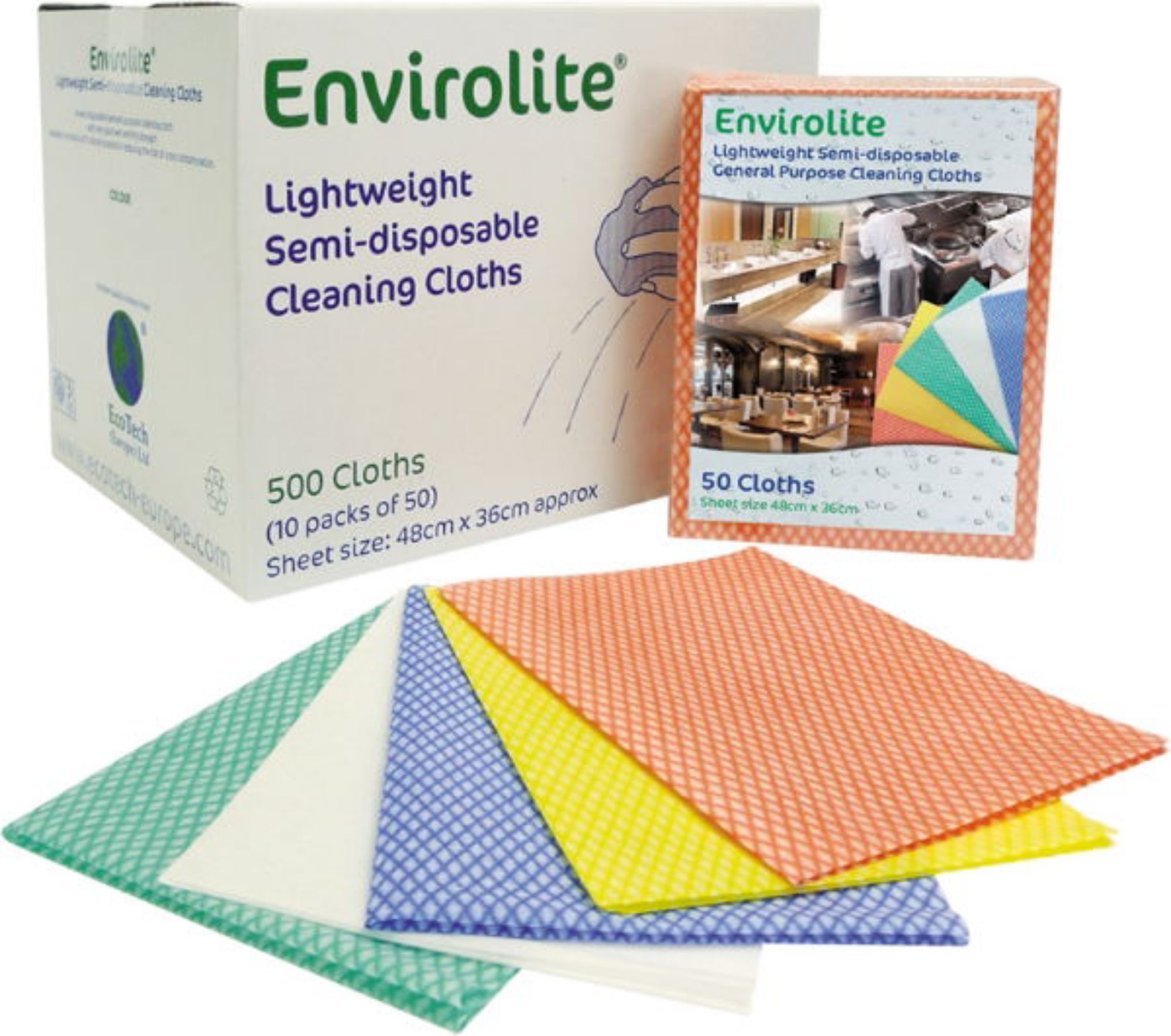 Picture of Envirolite Folded Cleaning Cloths Blue (10x50)