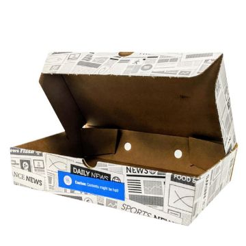 Picture of Small Corrugated Fish & Chip Box 255x150x50mm (100)