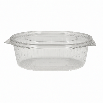 Picture of 750cc Oval hinged PET salad container (8x50)