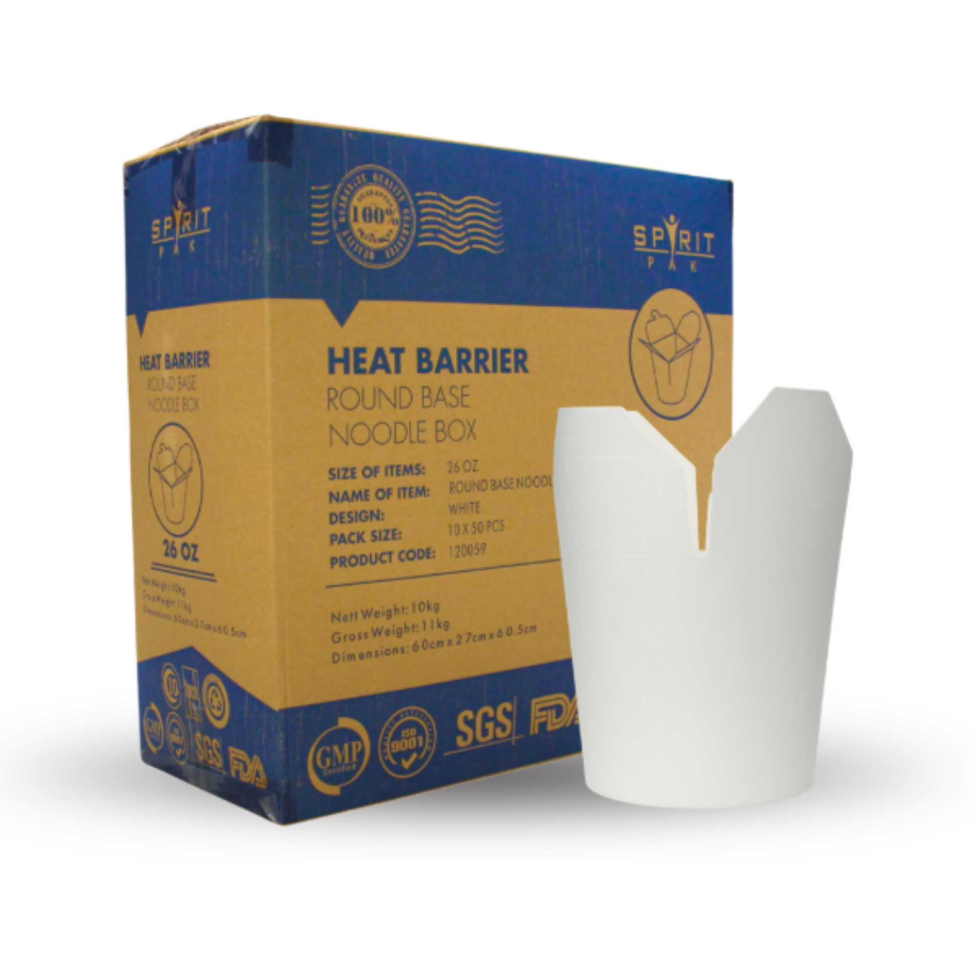 Picture of 26oz Spritpak White Noodle Box (10x50)