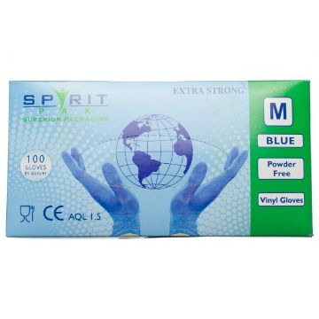 Picture of Spirit PF Blue vinyl Gloves Medium (10x100)