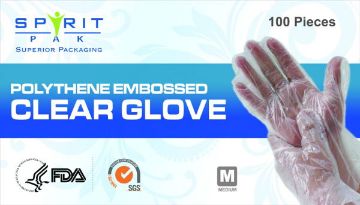 Picture of Medium Poly gloves clear embossed PE (100x100)