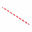 Picture of 6x197mm, 3ply, Greenspirit Paper Straws Red Stripes (50x100)