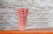 Picture of 6x197mm, 3ply, Greenspirit Paper Straws Red Stripes (50x100)