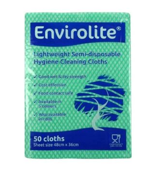 Picture of Envirolite Folded Cleaning Cloths Green (10x50)