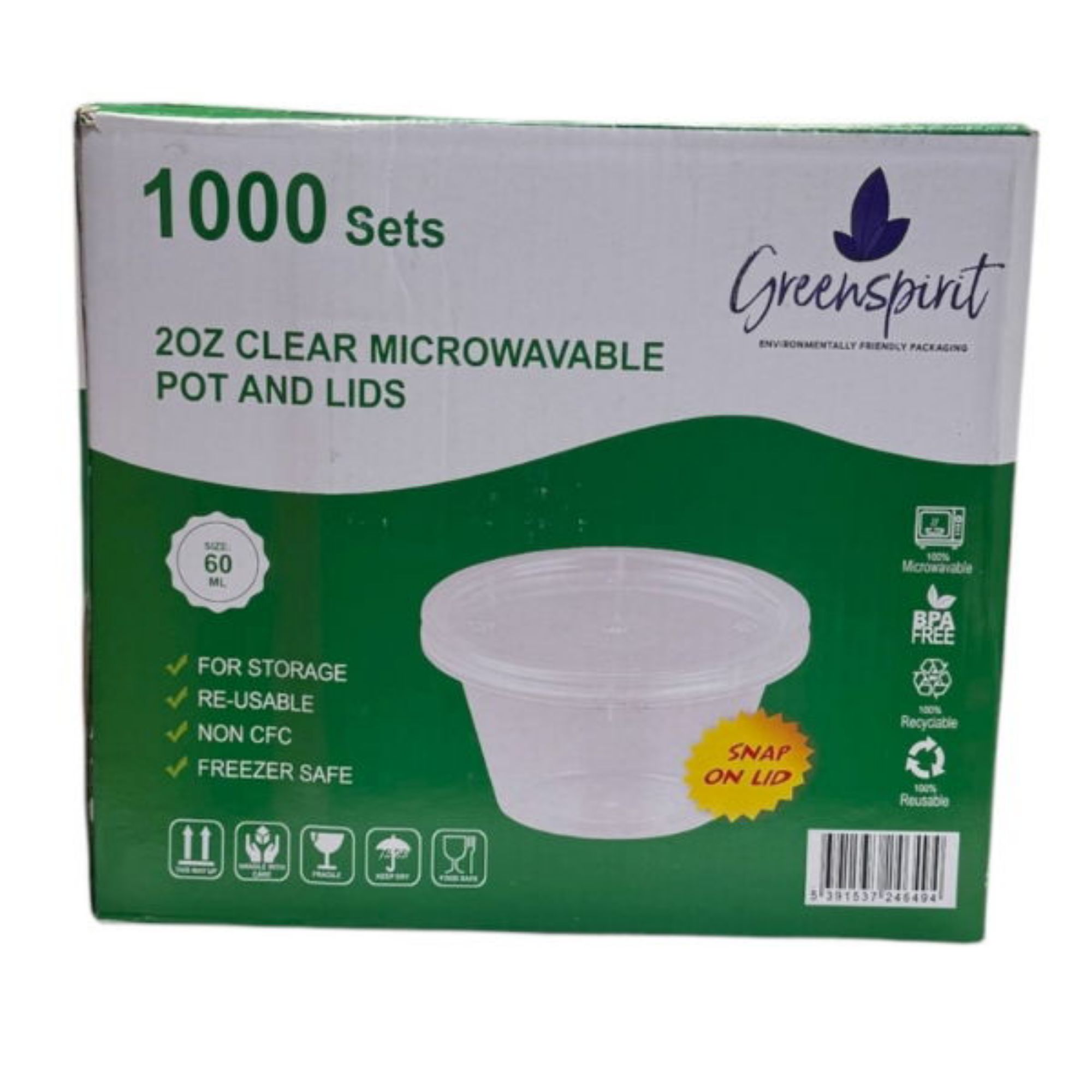 Picture of 2oz Clear microwavable container and lids-Standard(1000)