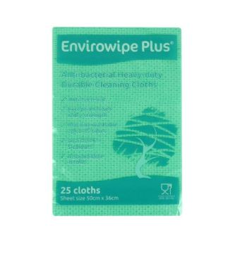 Picture of Envirowipe Plus Folded Cleaning Cloths Green (6x25)