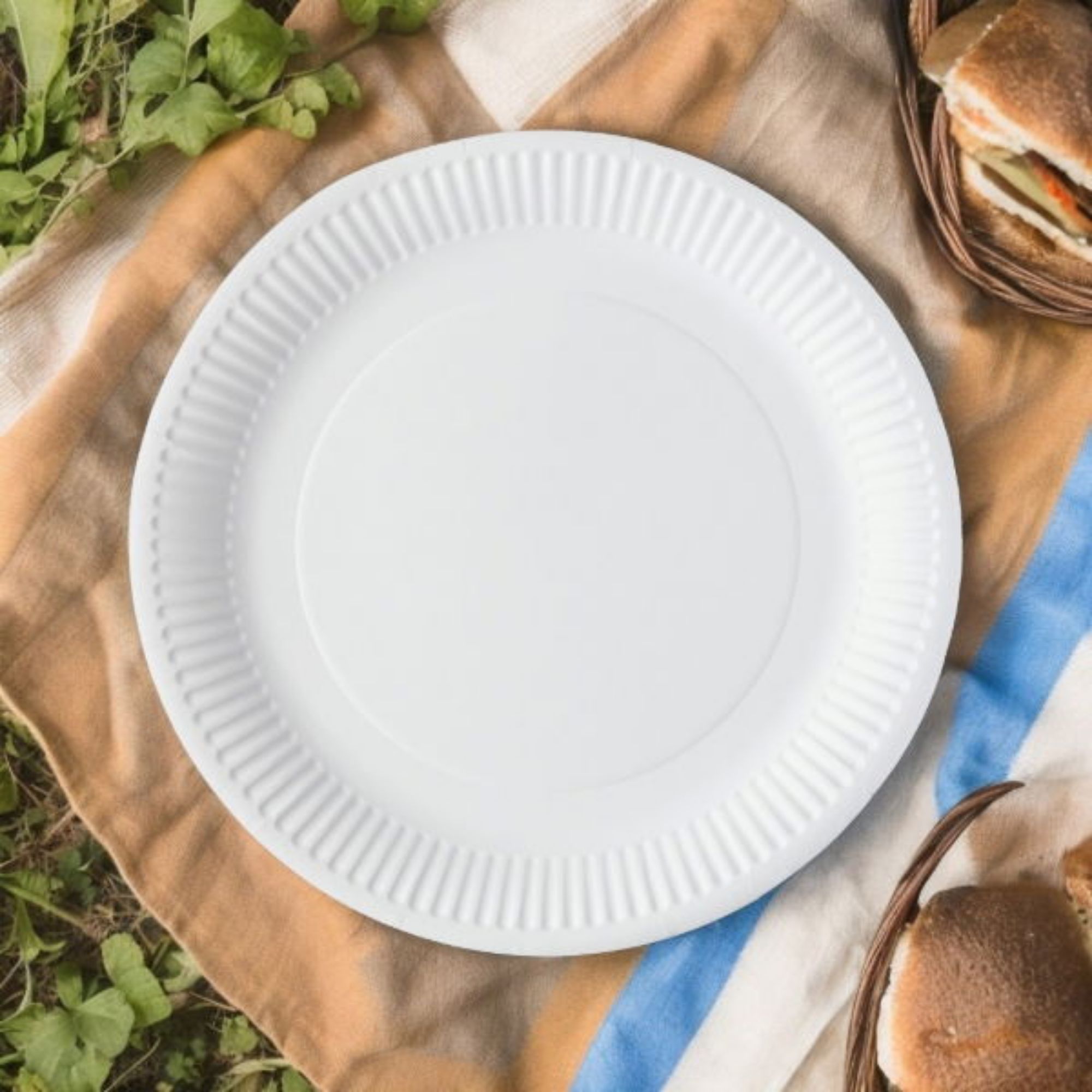 Picture of 7" White Greenspirit Paper Plates (10x100)