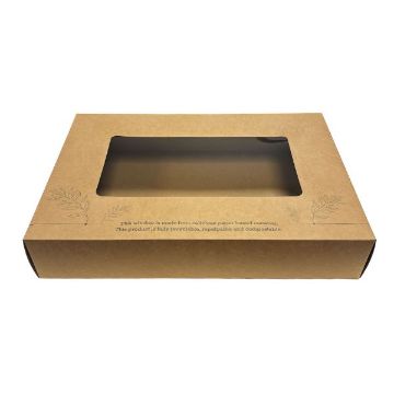 Picture of Large Kraft Platter Box & Insert Compostable Window (450mm x 310mm) (25s)